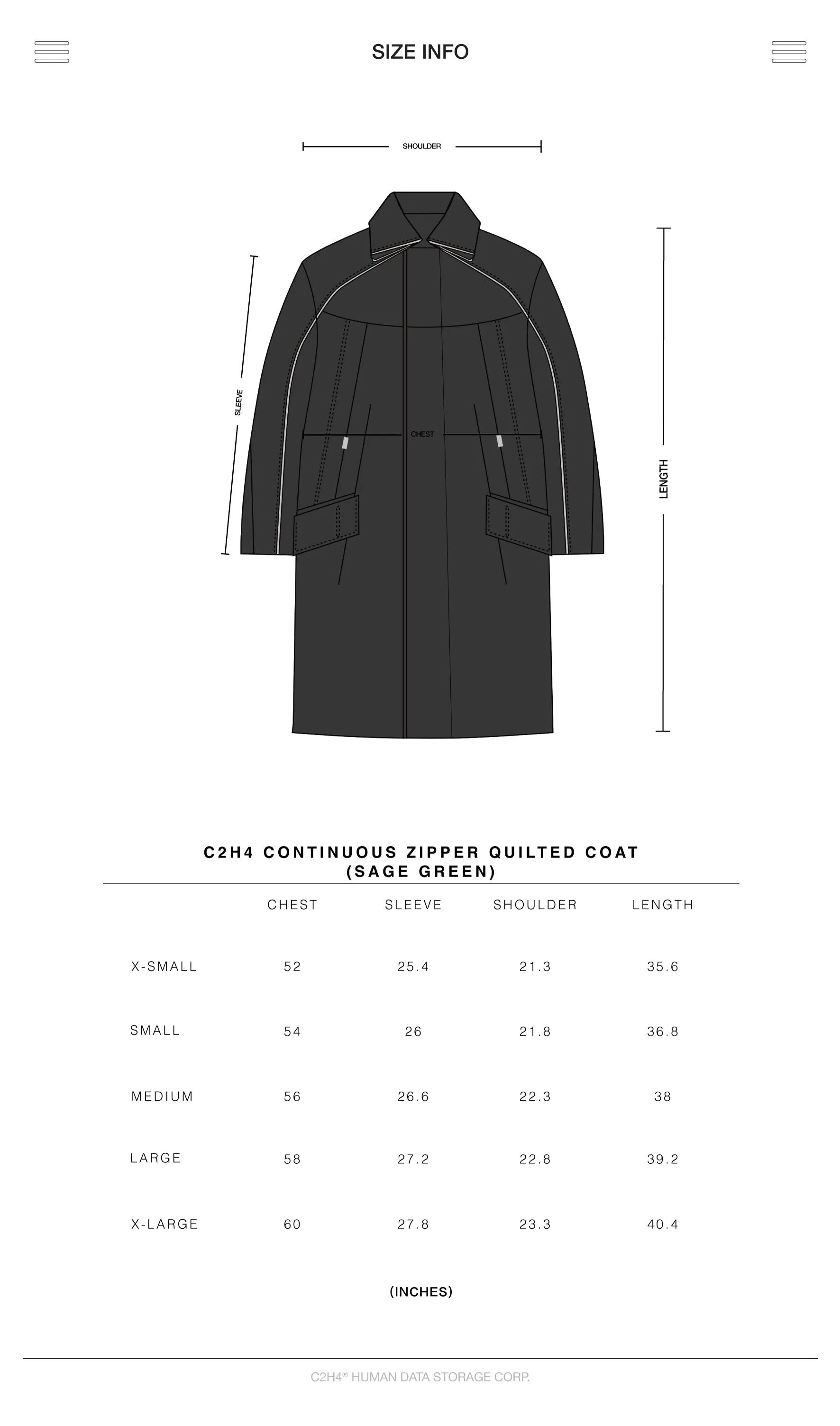 006 - Continuous Zipper Quilted Coat