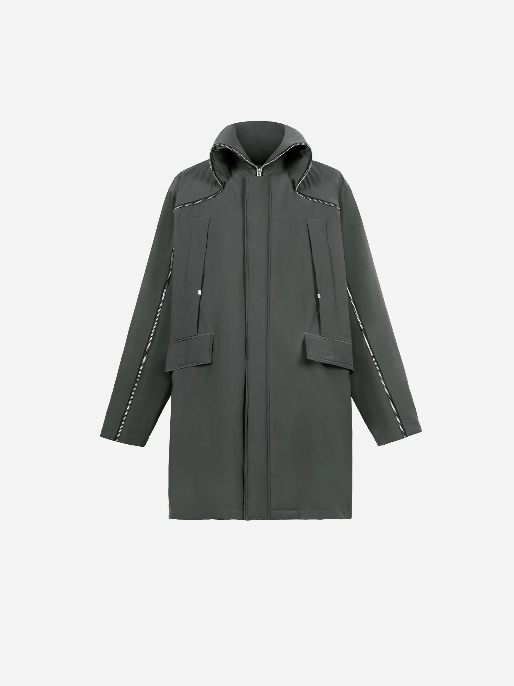 006 - Continuous Zipper Quilted Coat