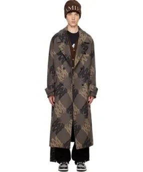 Amiri Brown MA Quad Brushed Double-Breasted Coat