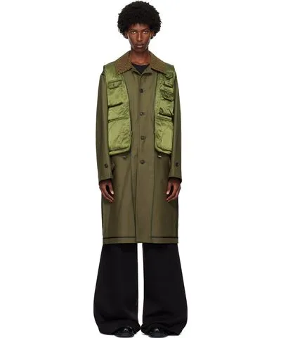 Andersson Bell Khaki Layered Inside-Out Coat