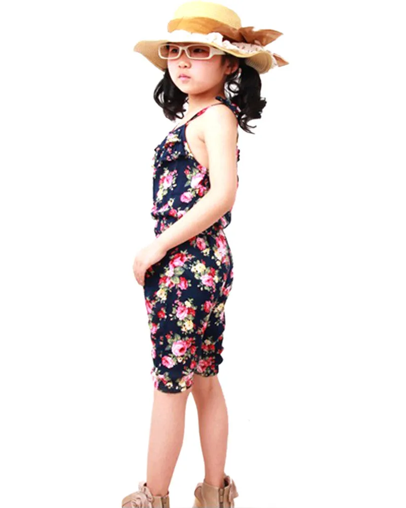 Baby Kids Girls Gallus Pants Printed Clothes Short Playsuit Soft Clothing One-piece SM6