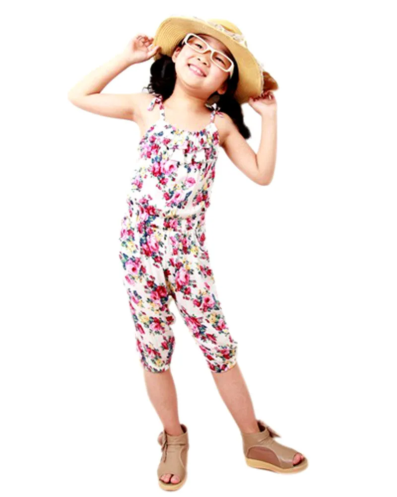 Baby Kids Girls Gallus Pants Printed Clothes Short Playsuit Soft Clothing One-piece SM6