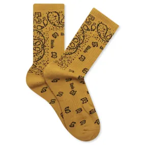 Bandana Jacquard Sock - Mustard/Black