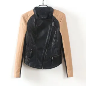 Bicolor Perfecto Leather Jacket for women motorcycle Vest