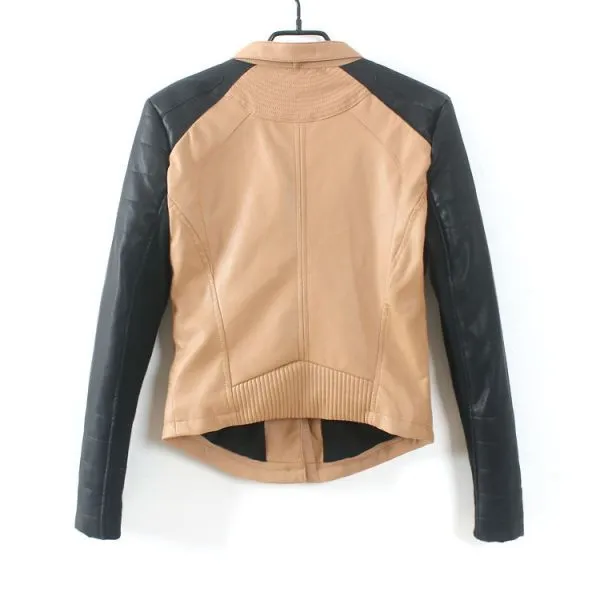 Bicolor Perfecto Leather Jacket for women motorcycle Vest