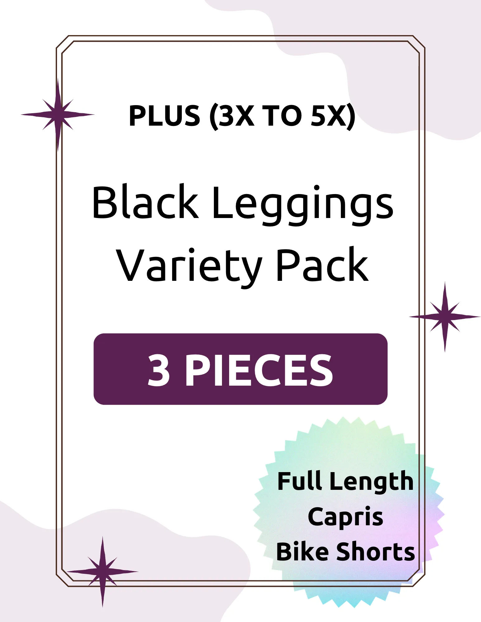 Black Leggings Variety Pack - Plus (3X - 5X)