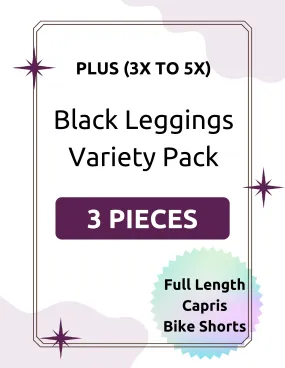 Black Leggings Variety Pack - Plus (3X - 5X)