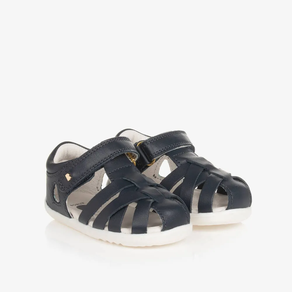 Blue Leather First Walker Sandals