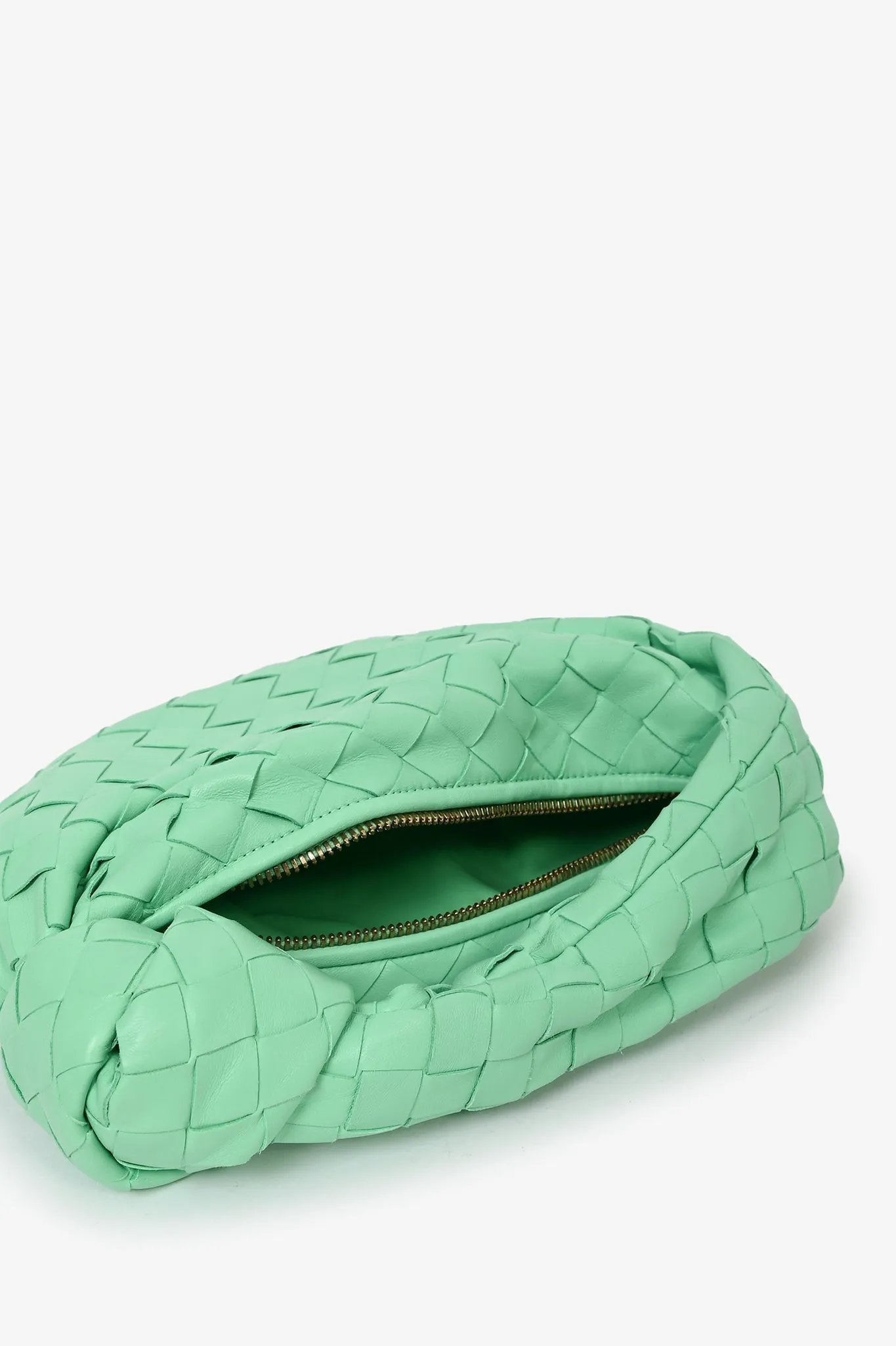 Bottega Veneta Green Leather Mini Jodie Bag