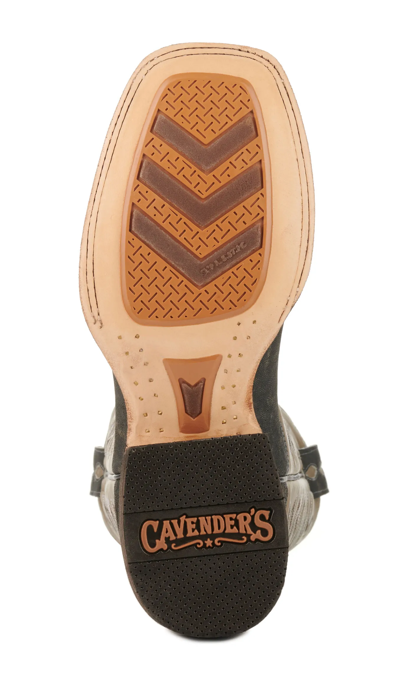 Cavender's Men's Endurance Grey and Dark Grey Elephant Wide Square Toe Exotic Cowboy Boots