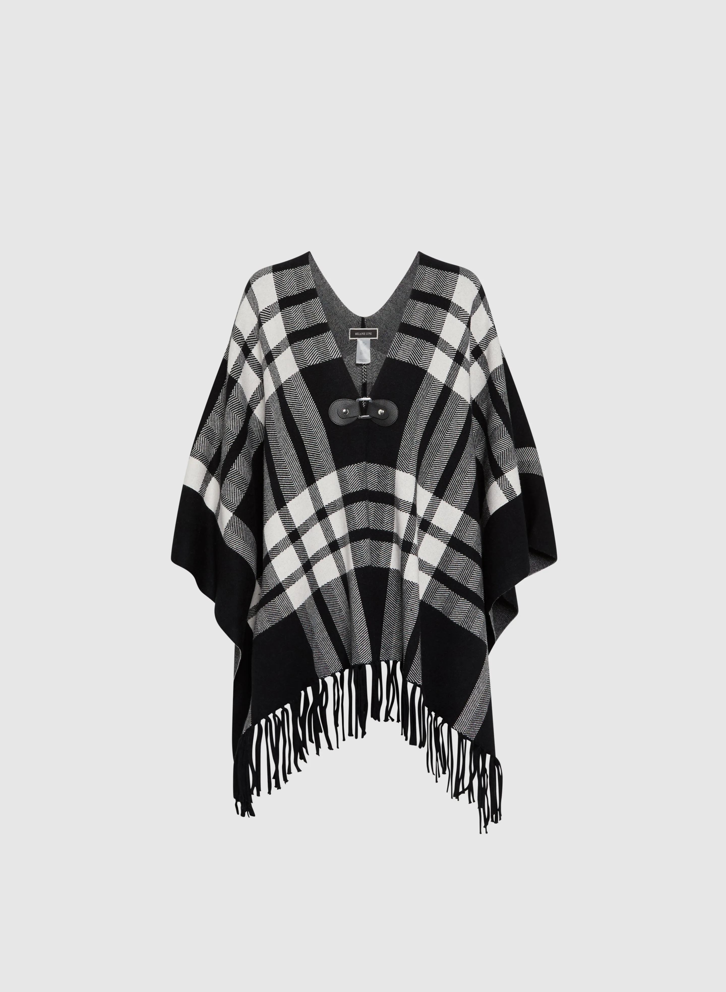 Checked Motif Poncho