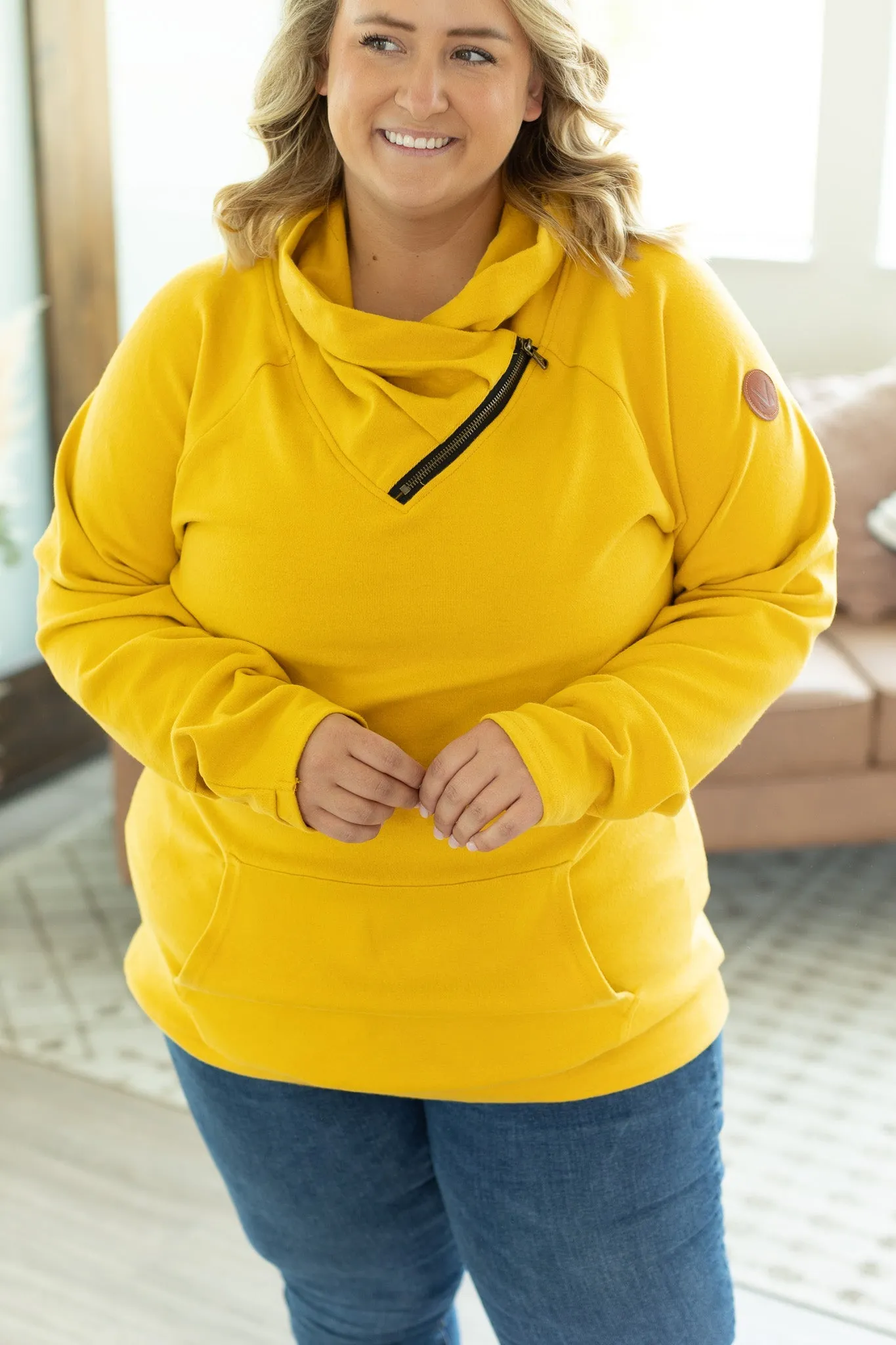 Classic Zoey ZipCowl Sweatshirt - Mustard