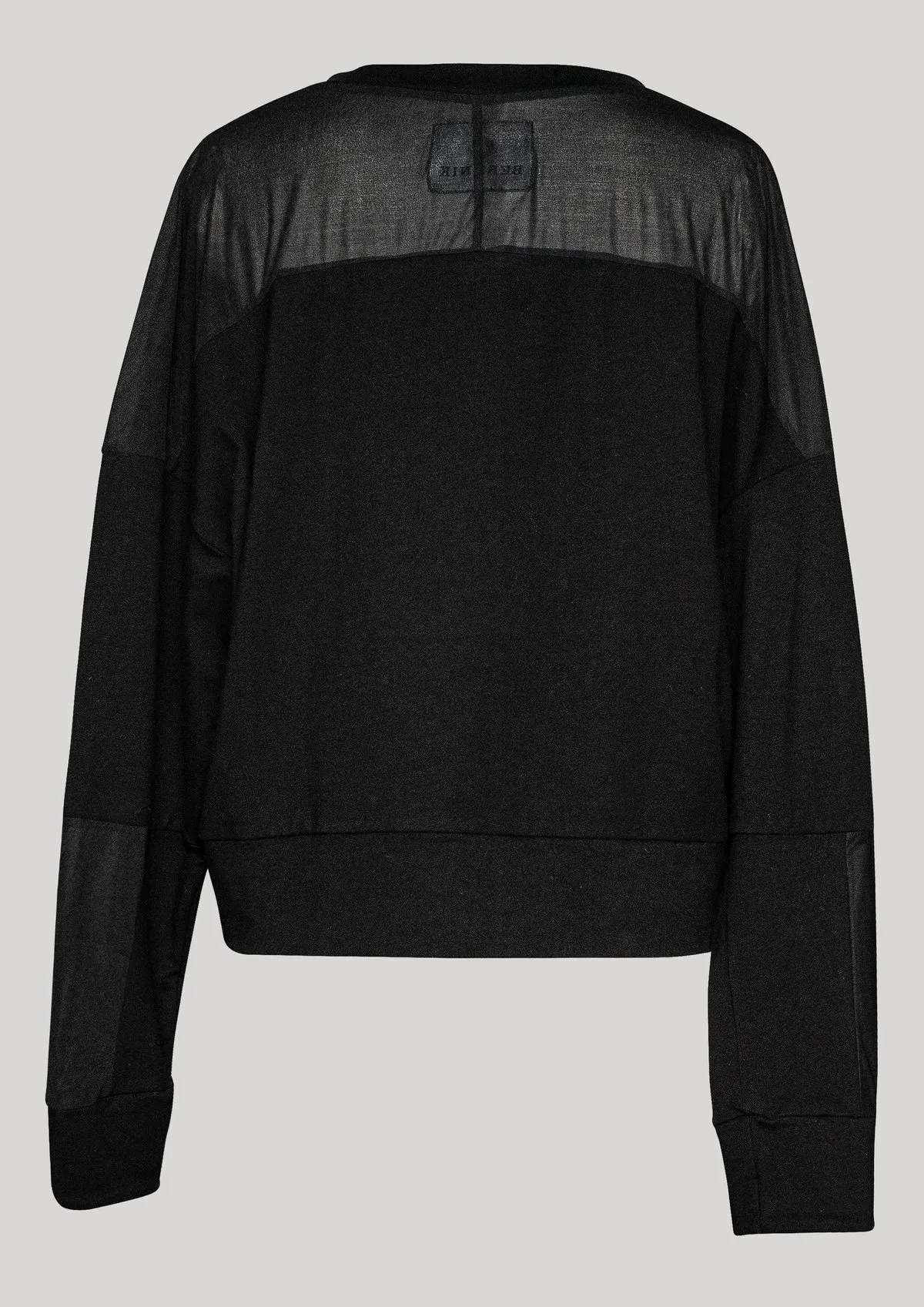 COTTON JERSEY PATCHWORK SWEATER - black