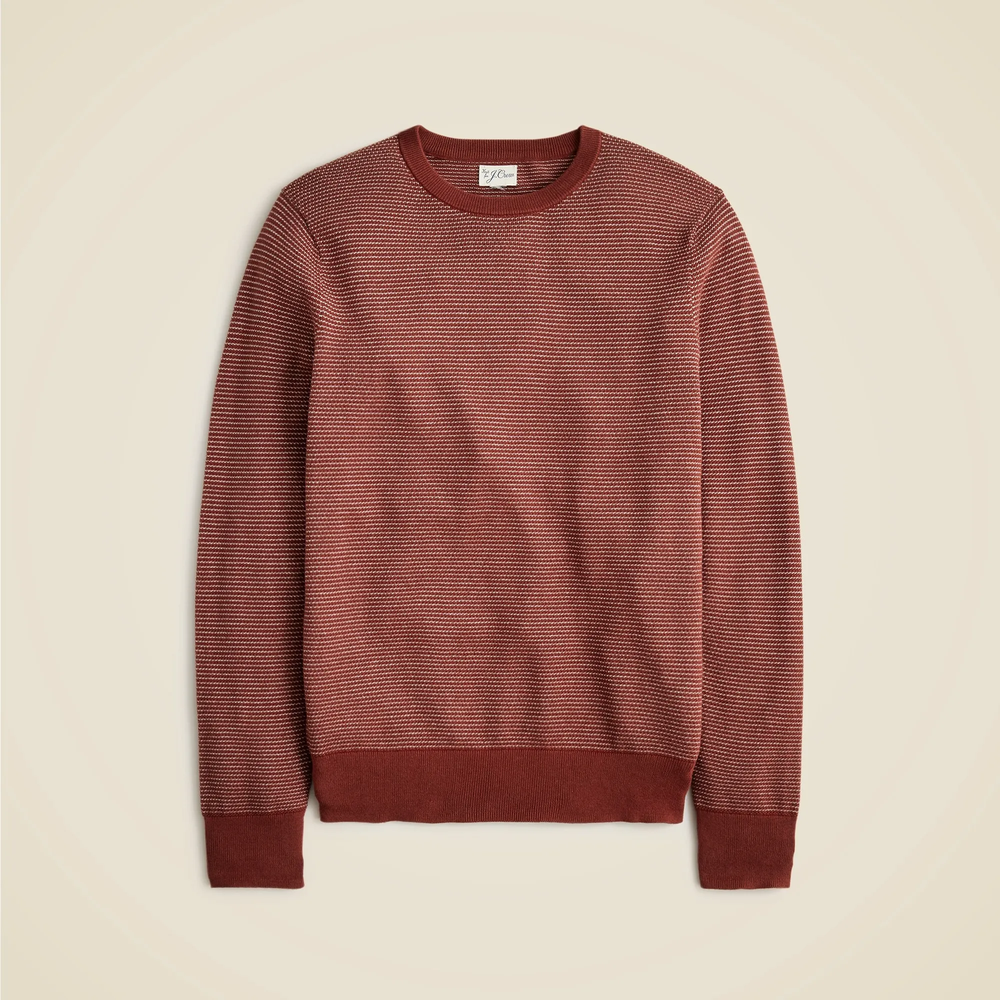 Cotton piqué-stitch crewneck sweater