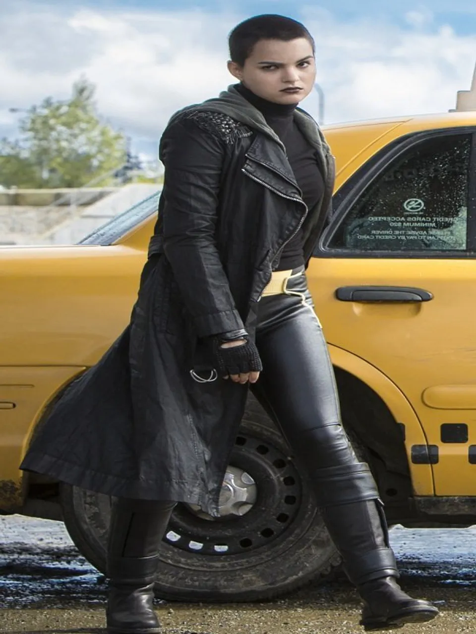 Deadpool Brianna Hildebrand Leather Coat