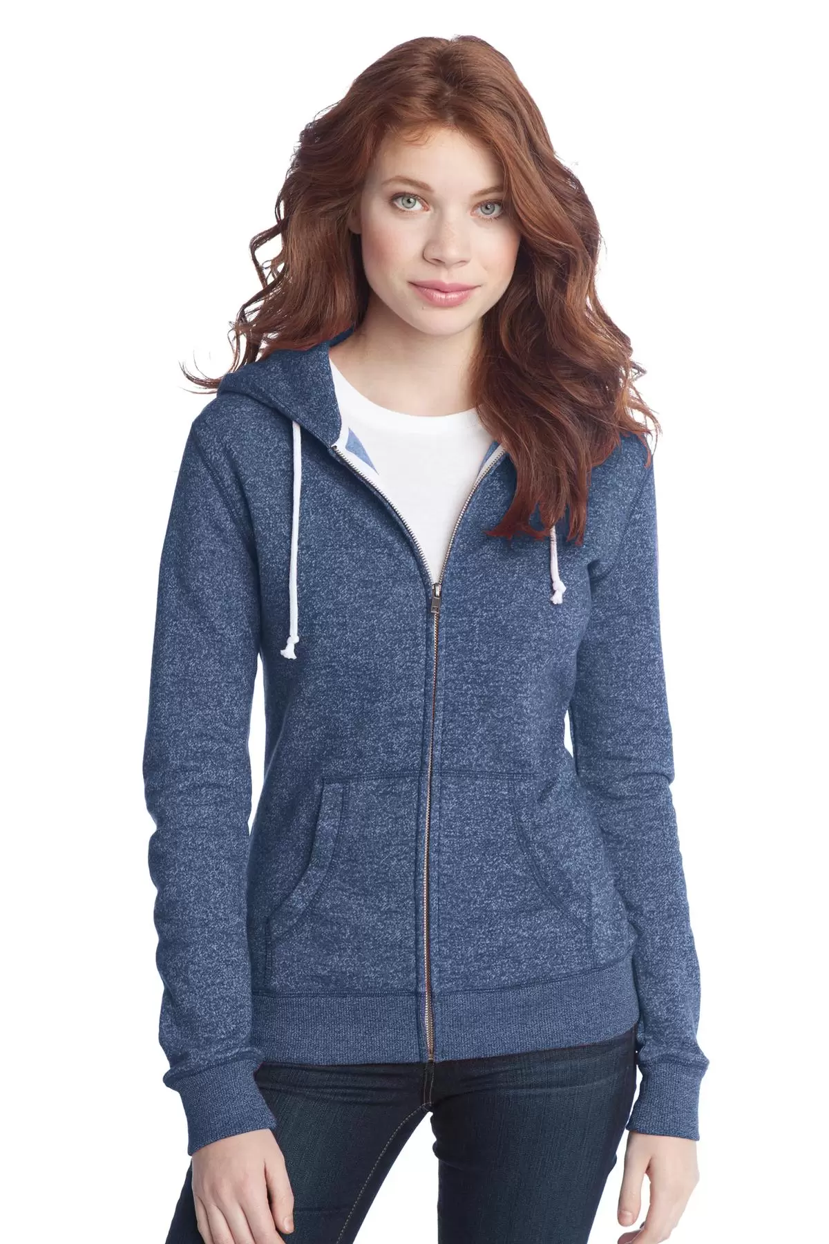 District Juniors Marled Fleece Full Zip Hoodie DT292 SKU: DT292