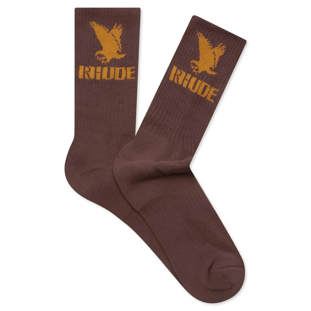 Eagle Sock - Brown/Mustard