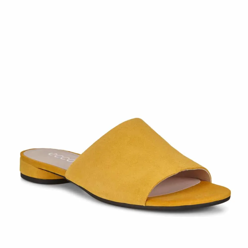 Ecco Flat Slide Sandals II 20840305366 Women's Ankle Strap Leather Summer Sandals Yellow