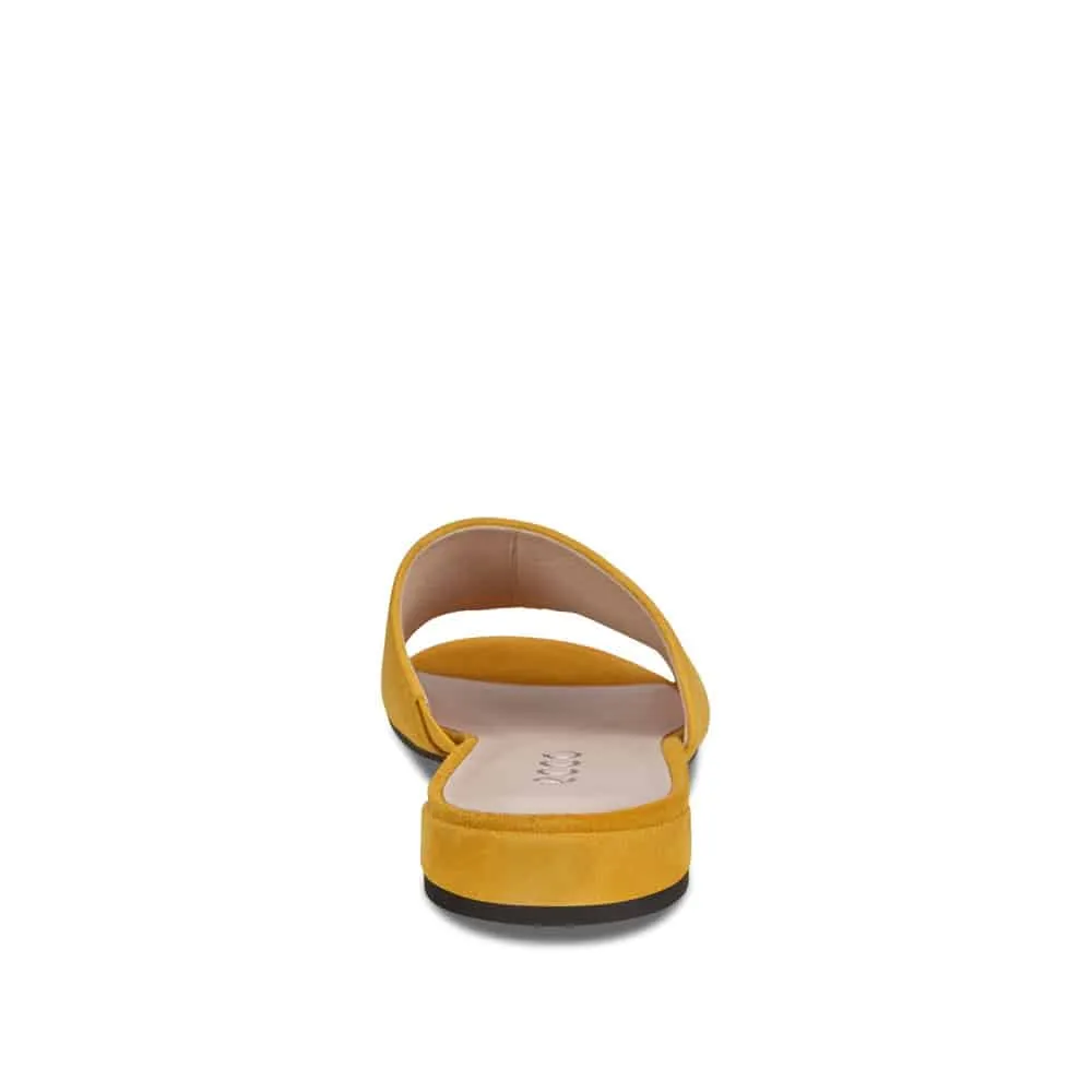 Ecco Flat Slide Sandals II 20840305366 Women's Ankle Strap Leather Summer Sandals Yellow