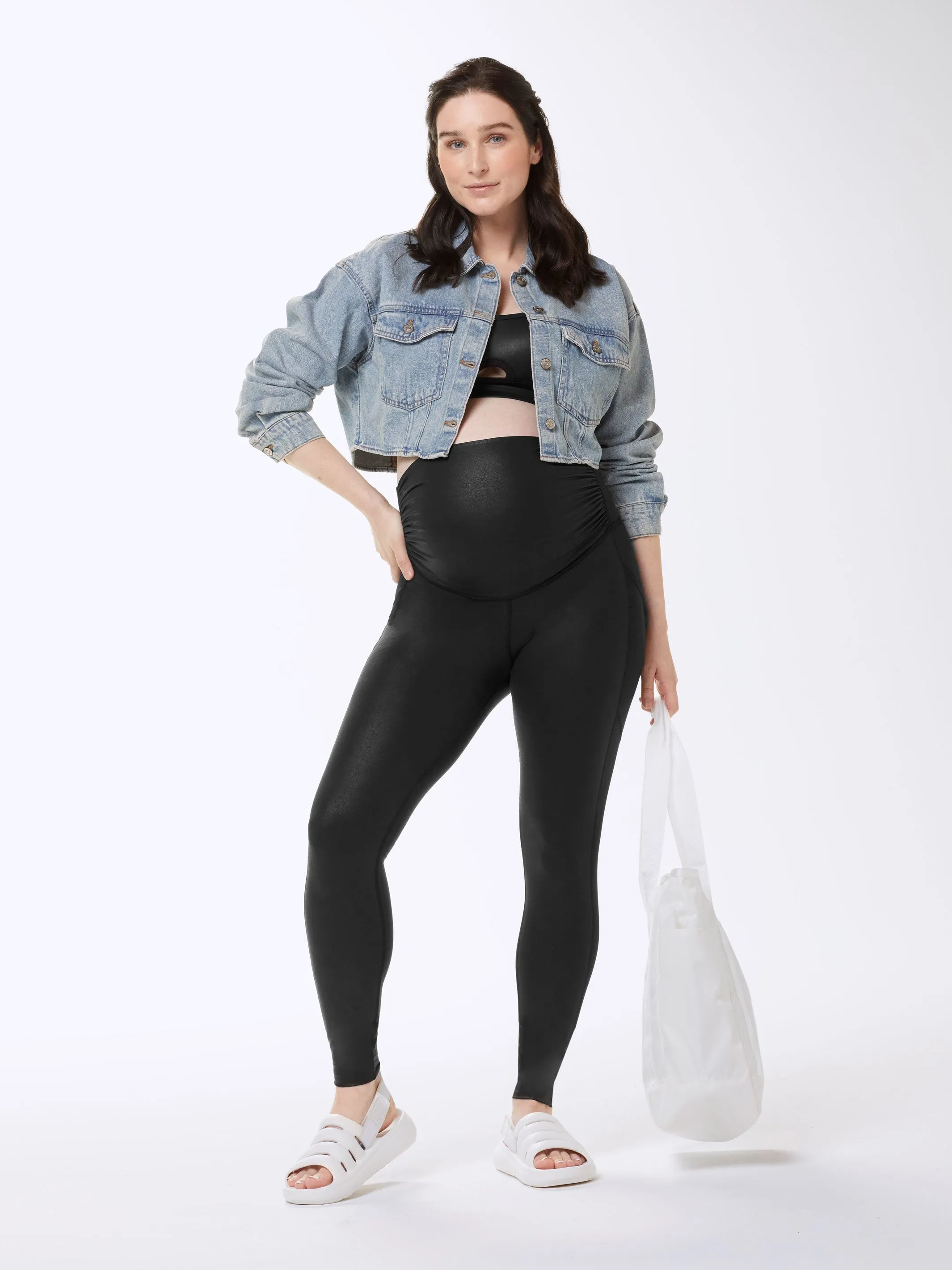 Faux Leather: Embrace Maternity Leggings