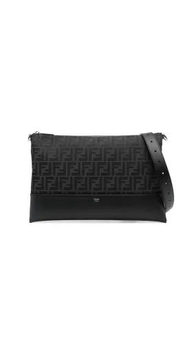 FF Pattern Shoulder Bag - Black