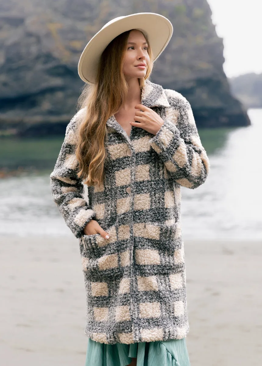 Gertie Coat in Gray Plaid