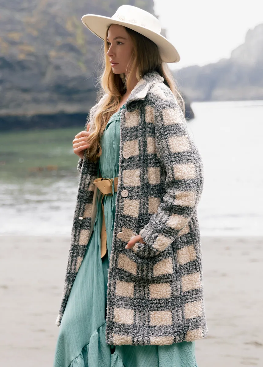 Gertie Coat in Gray Plaid