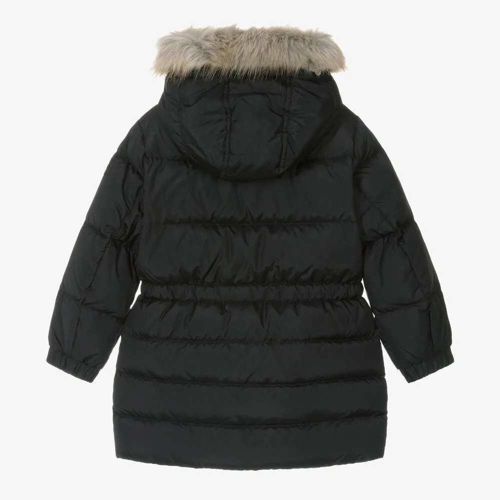 Girls Black Down Padded Coat