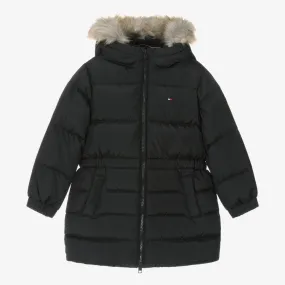 Girls Black Down Padded Coat