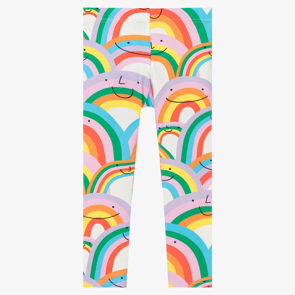 Girls Colourful Happy Rainbows Cotton Leggings