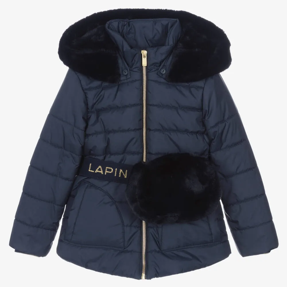 Girls Navy Blue Padded Coat