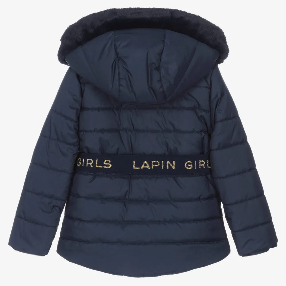 Girls Navy Blue Padded Coat