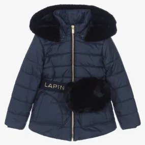 Girls Navy Blue Padded Coat