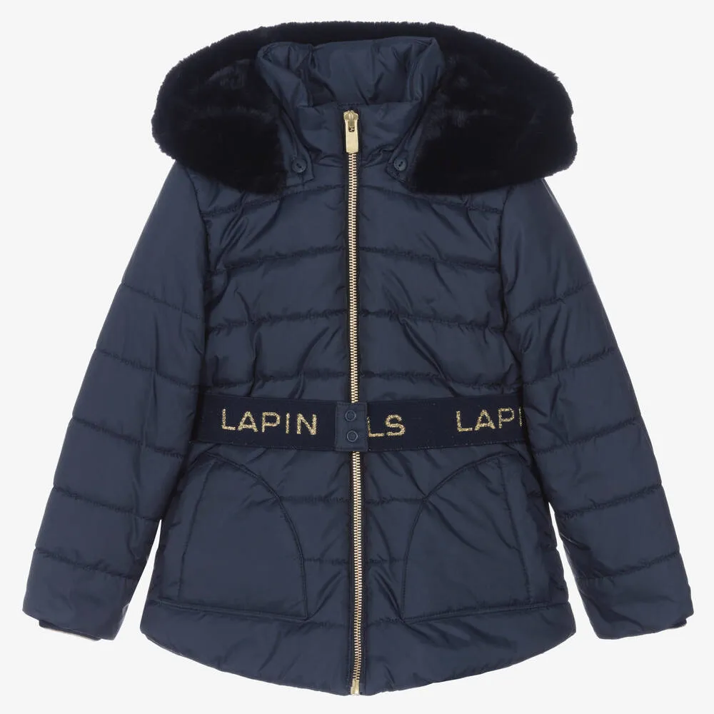 Girls Navy Blue Padded Coat