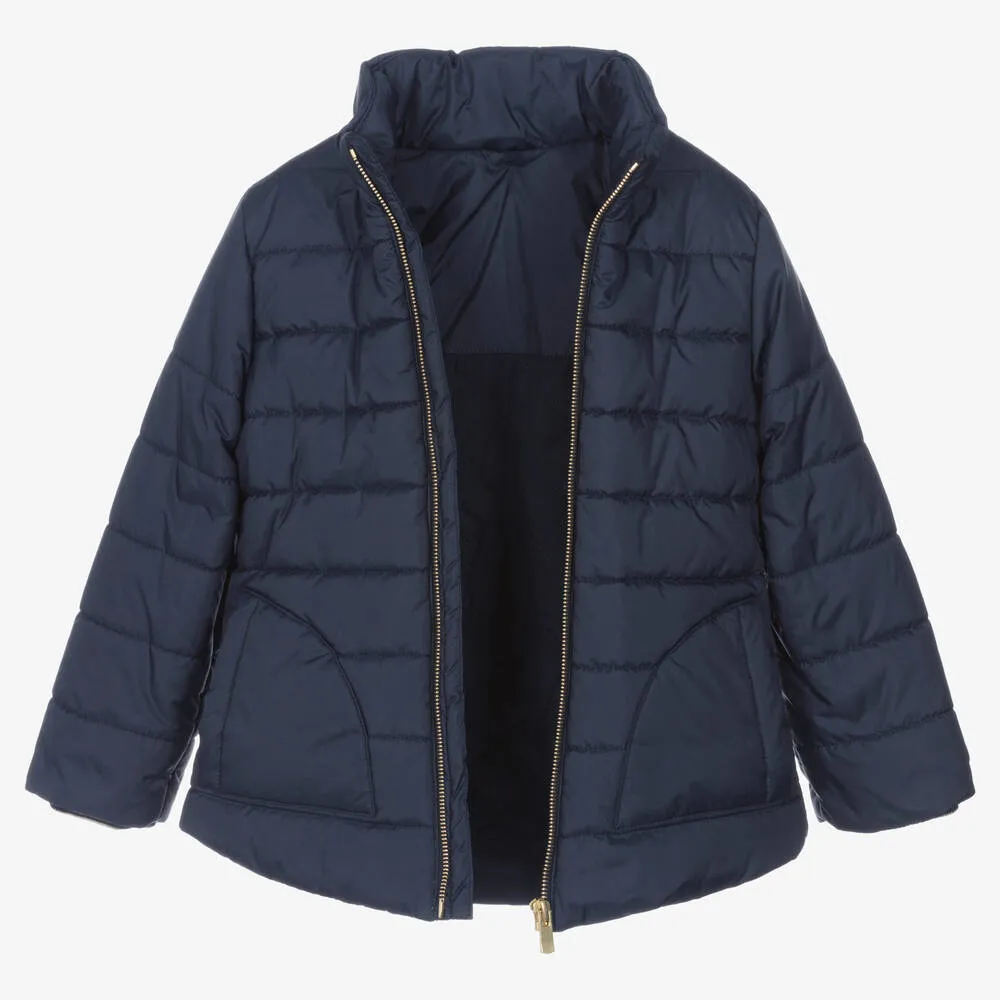 Girls Navy Blue Padded Coat