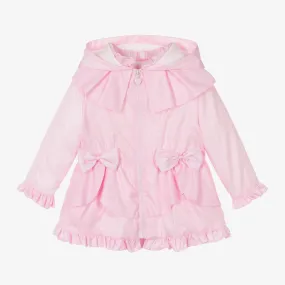 Girls Pink Bow Hooded Coat