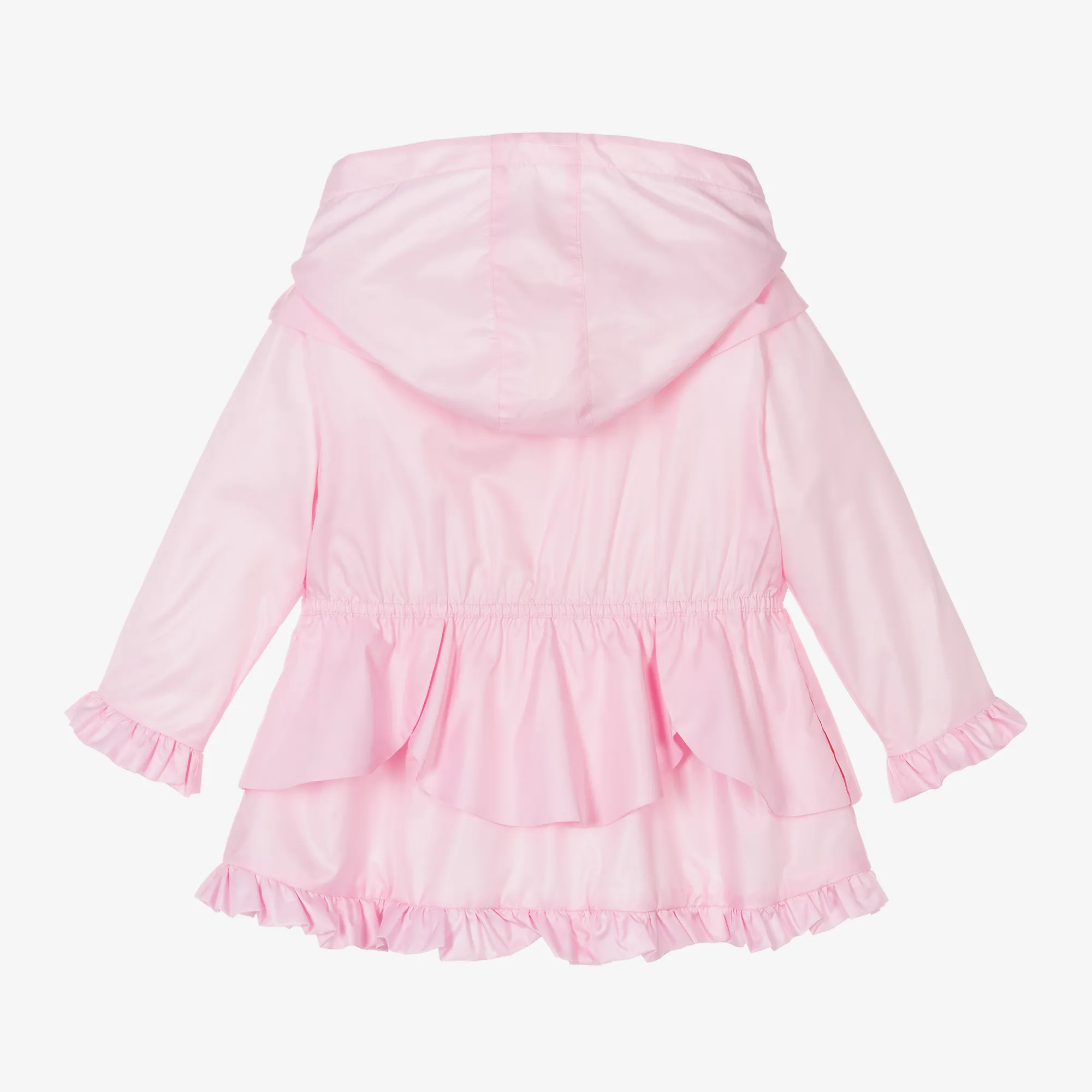 Girls Pink Bow Hooded Coat