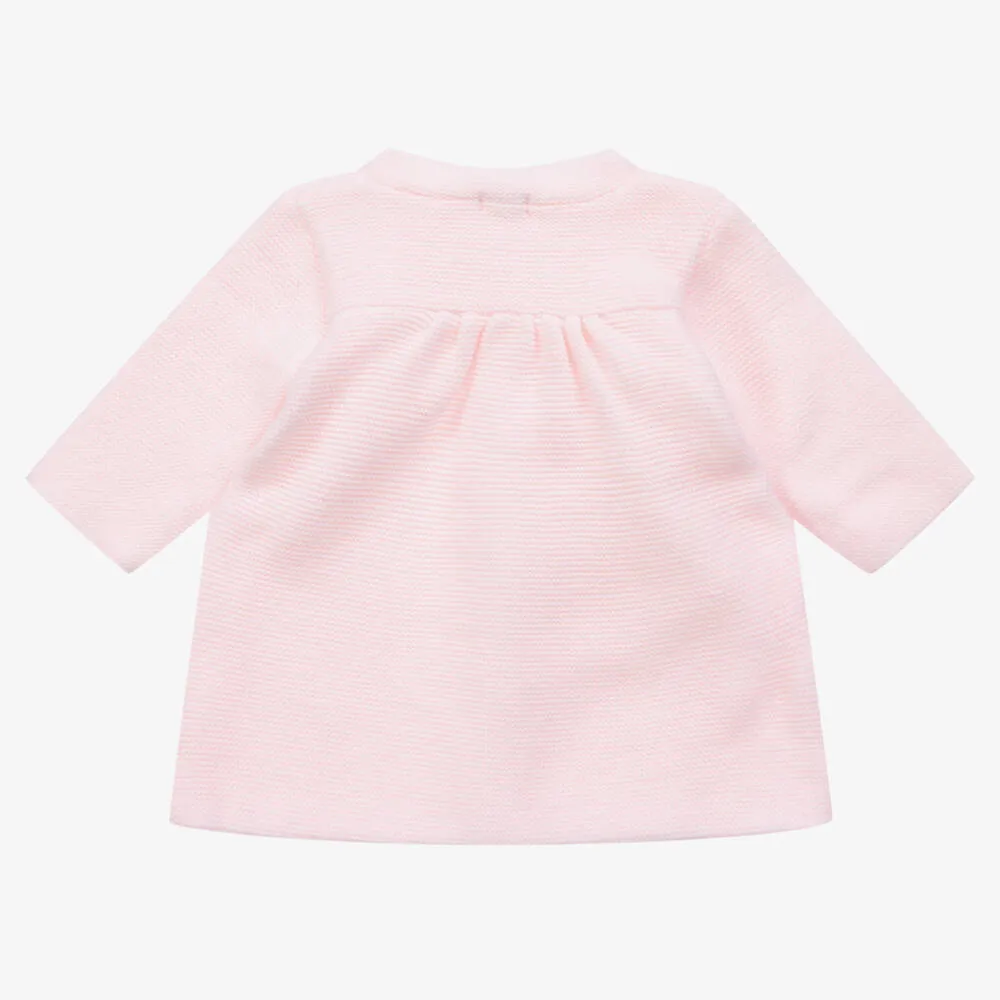 Girls Pink Knitted Pram Coat