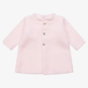 Girls Pink Knitted Pram Coat