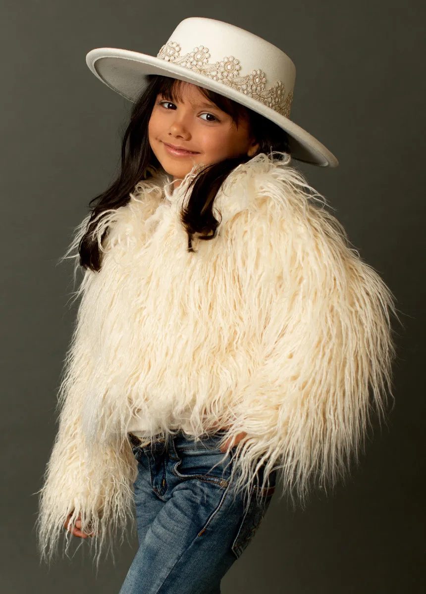 Goldie Fur Coat in Cream