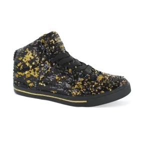 Gotta Flurt Women's Hip Hop II Black/Gold Sequin Fashion Sneaker