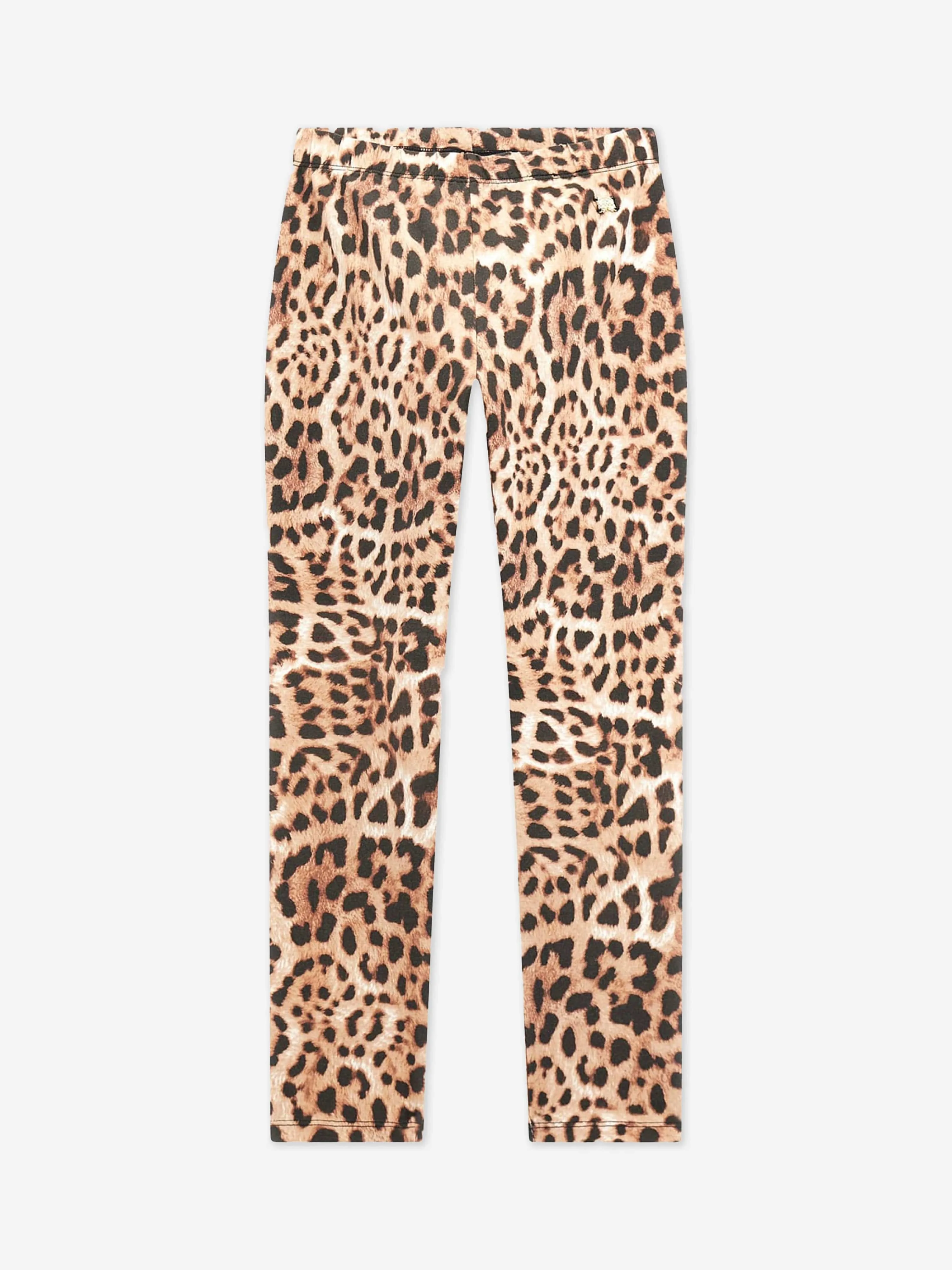 Guess Girls Leopard Print Leggings in Brown