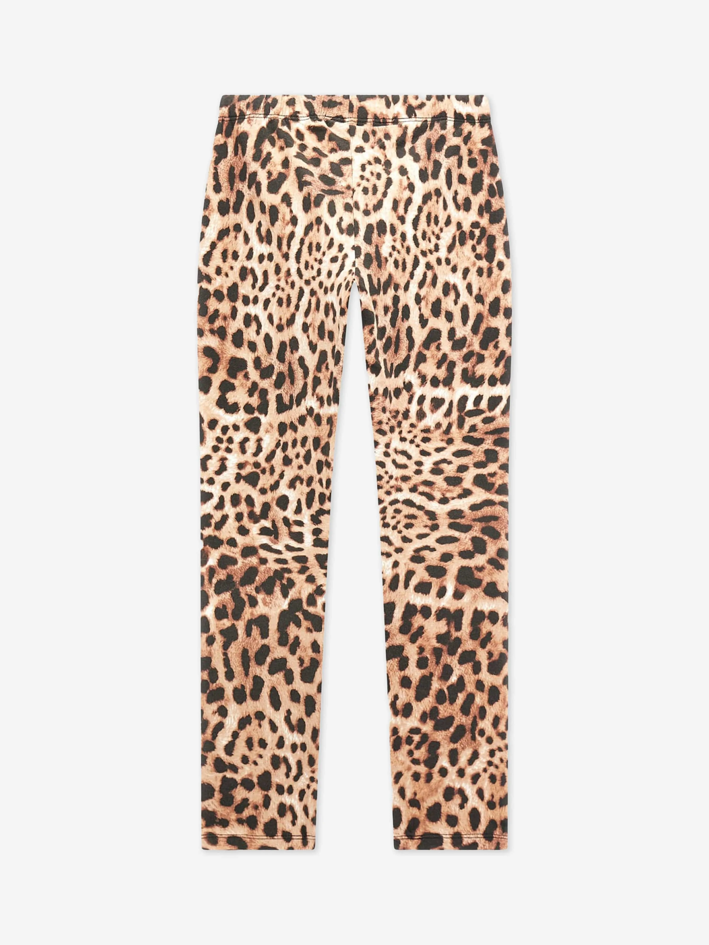 Guess Girls Leopard Print Leggings in Brown