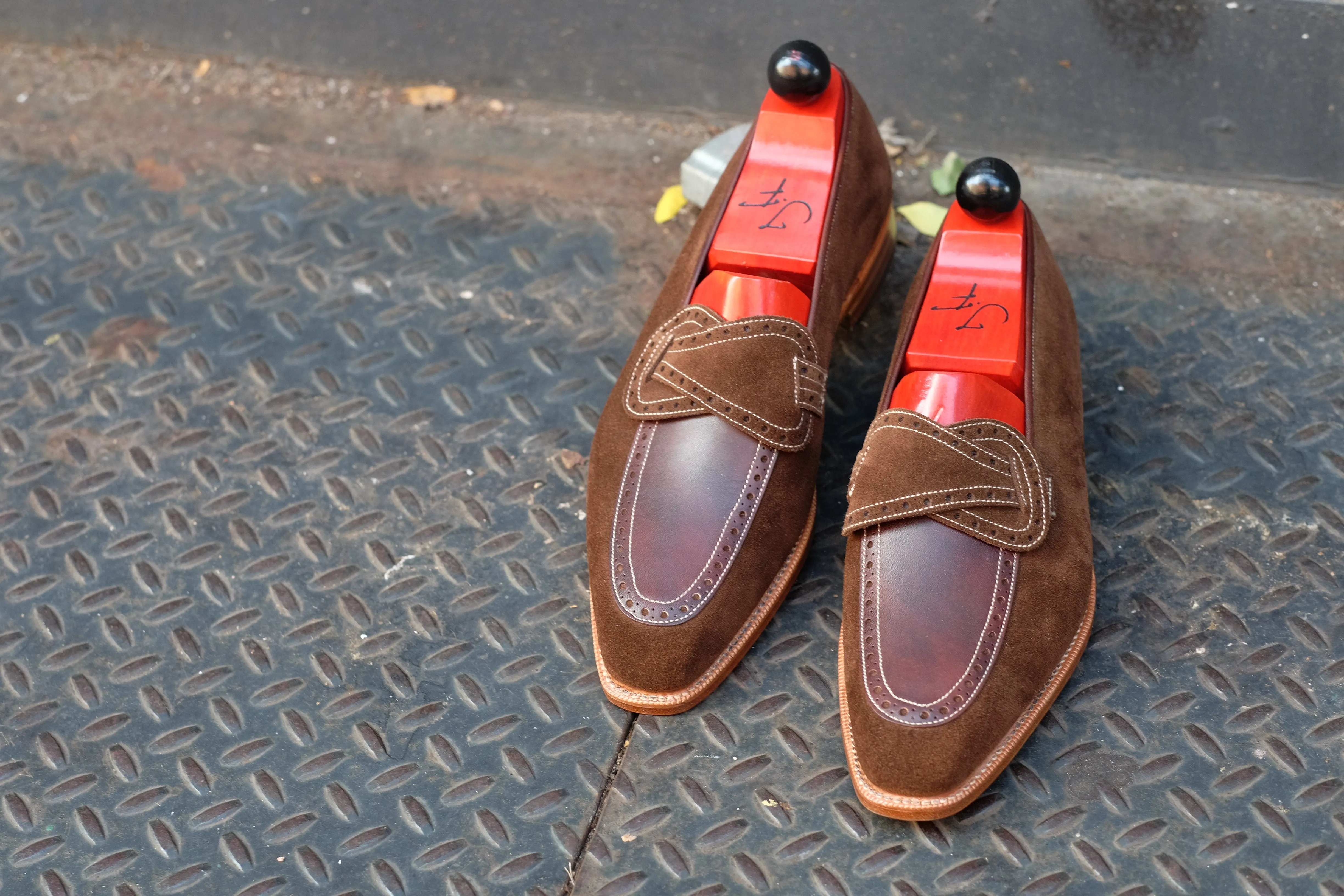 Kennewick - MTO - Dark Brown Suede / Dark Brown Museum Calf - MGF Last - Single Leather Sole