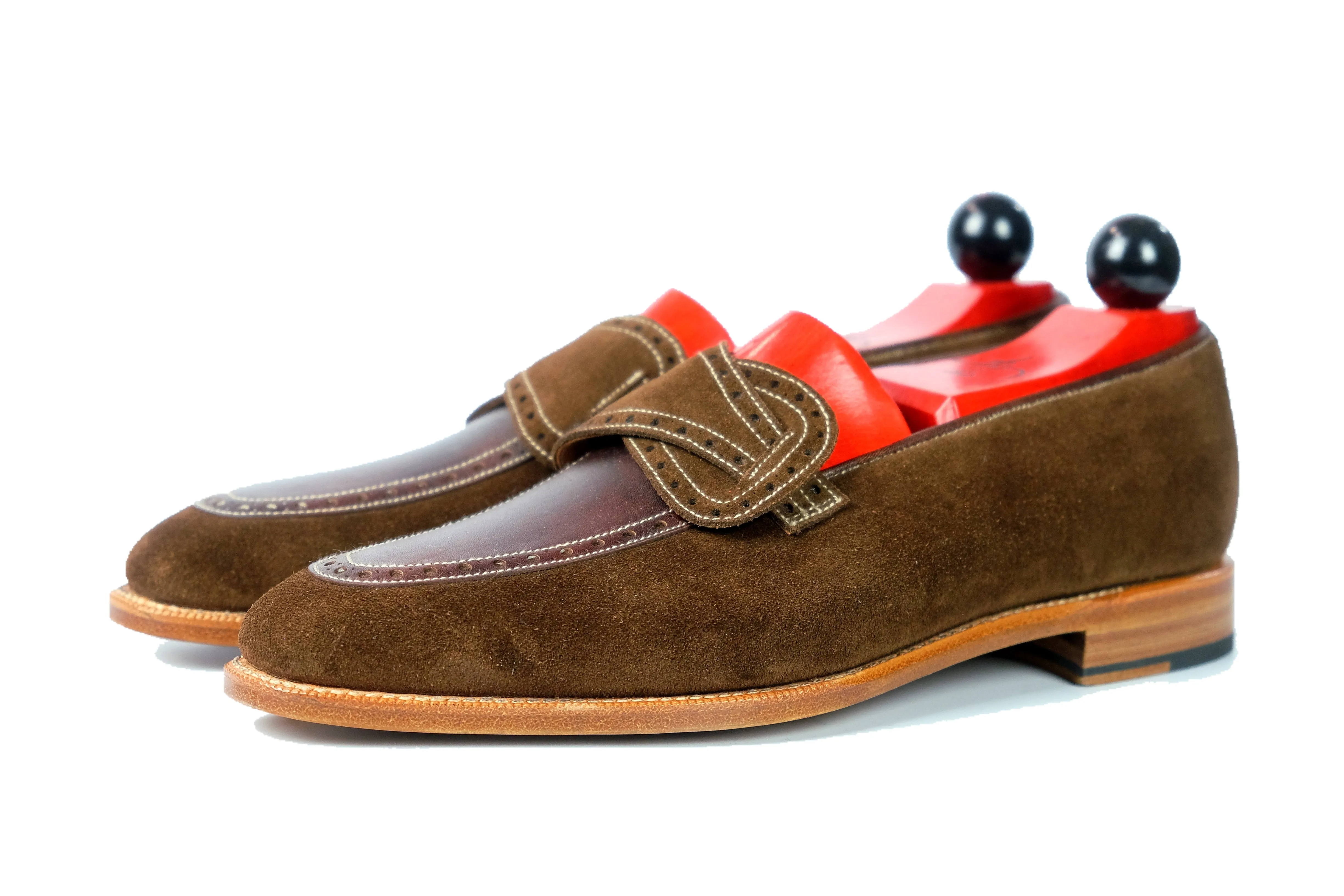 Kennewick - MTO - Dark Brown Suede / Dark Brown Museum Calf - MGF Last - Single Leather Sole