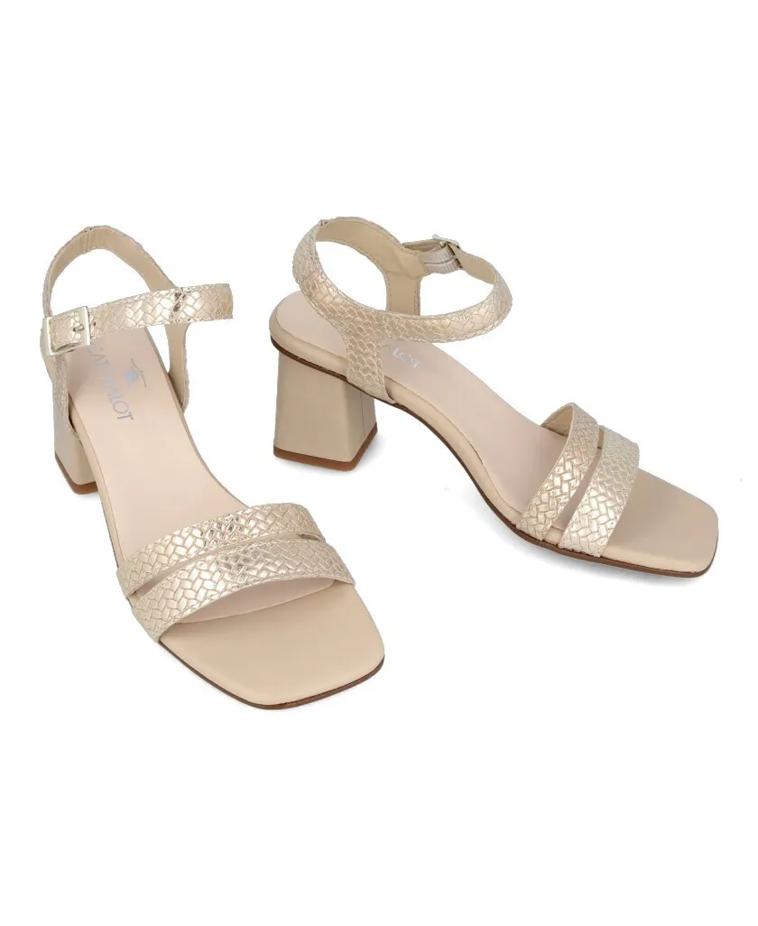 Kissia 662 Women's gold wide-heeled sandals