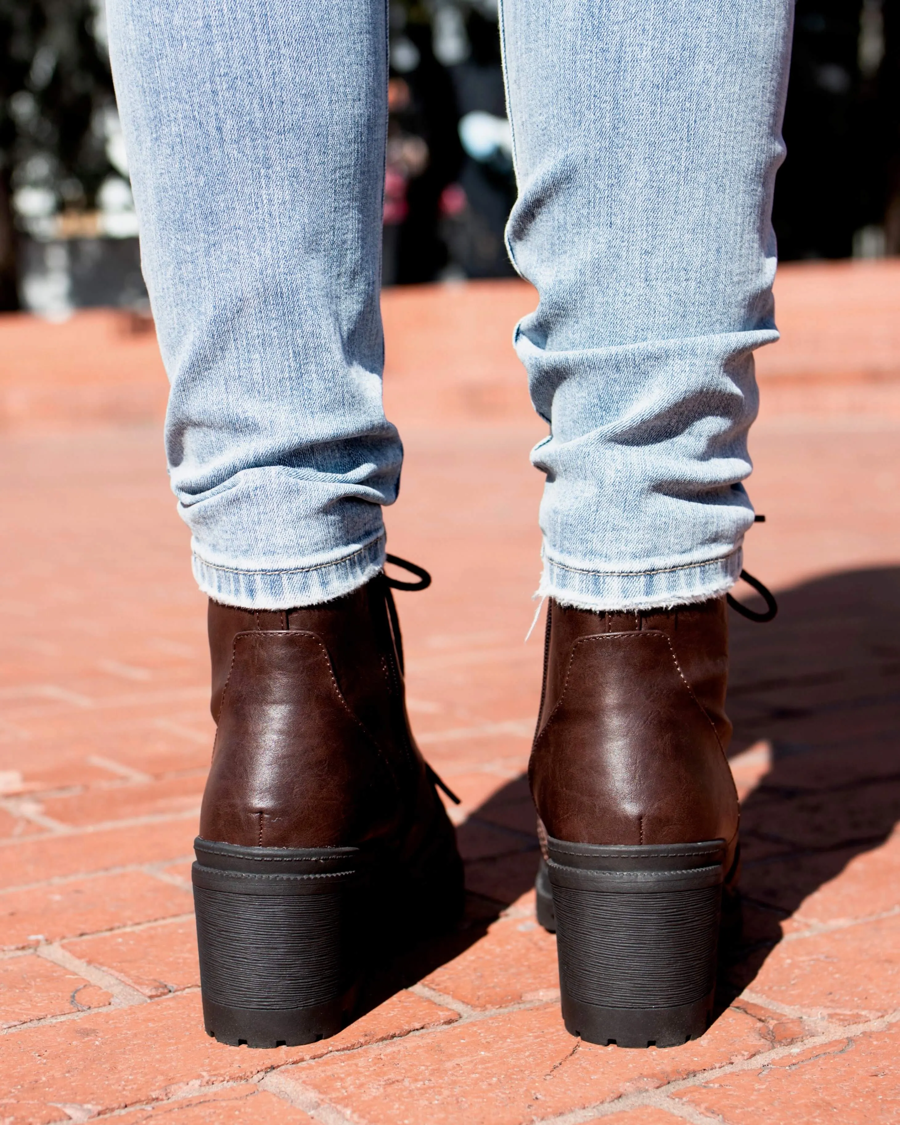 Lace-Up Chunky Heel Combat Boots - More Colors