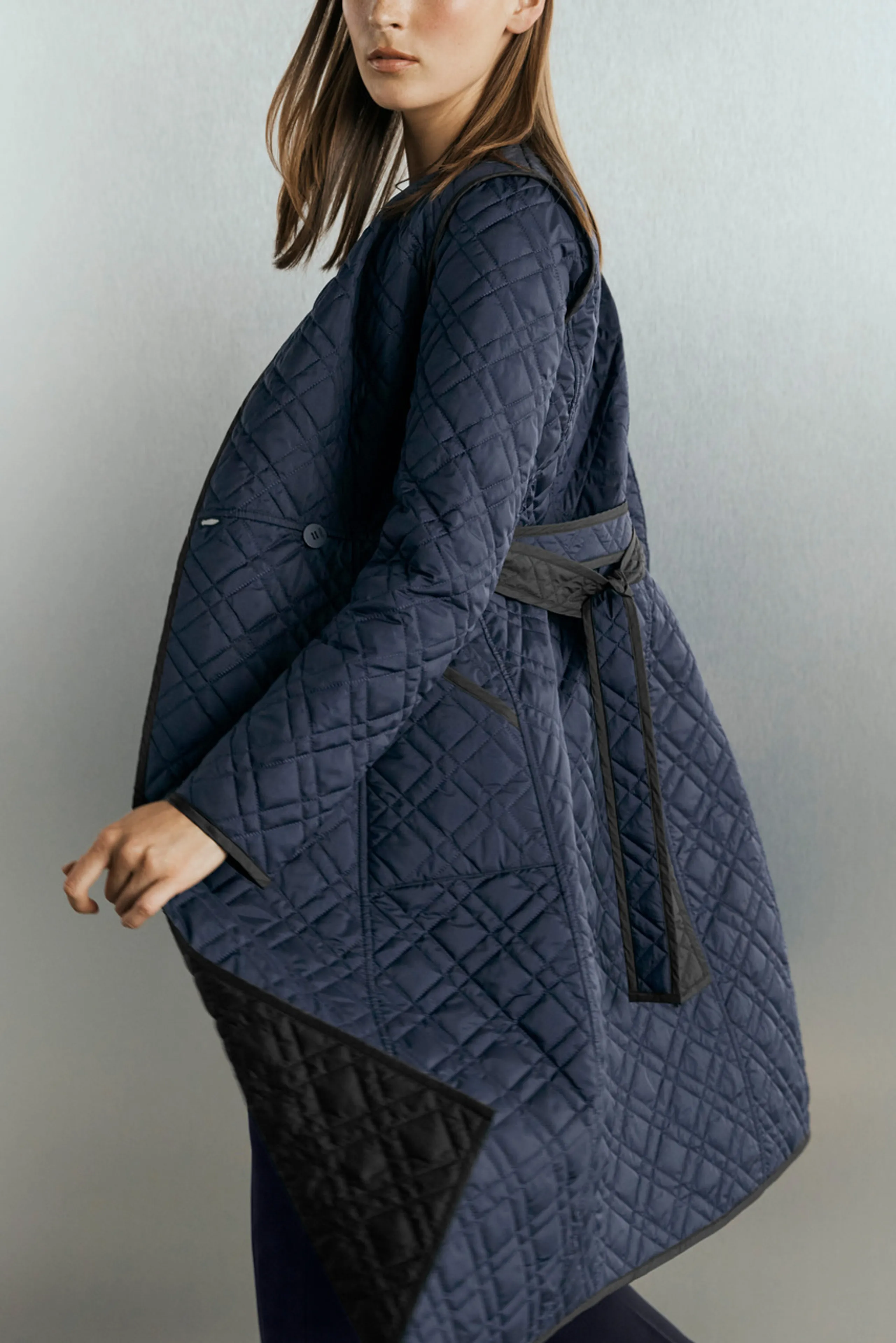 Lainston Reversible Coat Navy Quilted