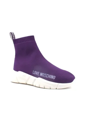 LOVE MOSCHINO Running Elastic Sock Sneaker Donna Viola JA15343G1HIZ4650