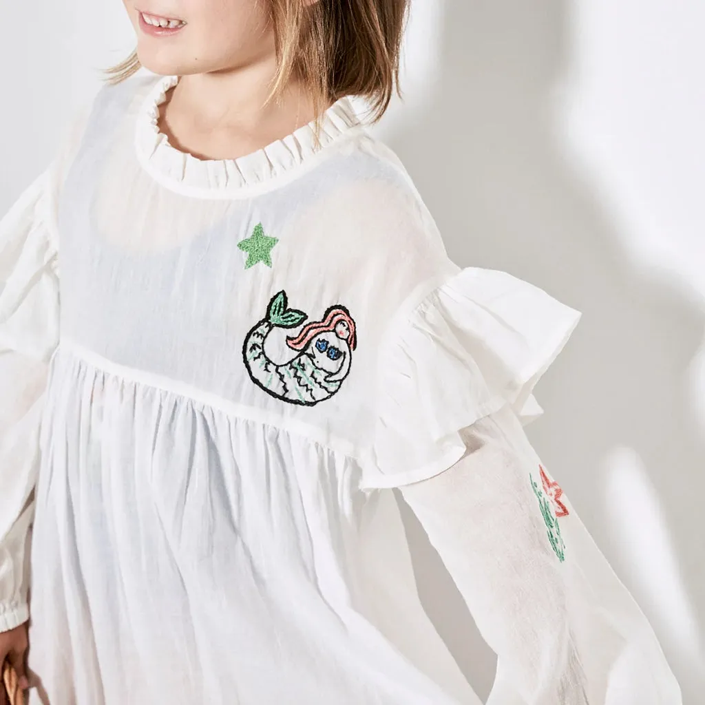 Maison Mangostan Child Mermaid Dress White